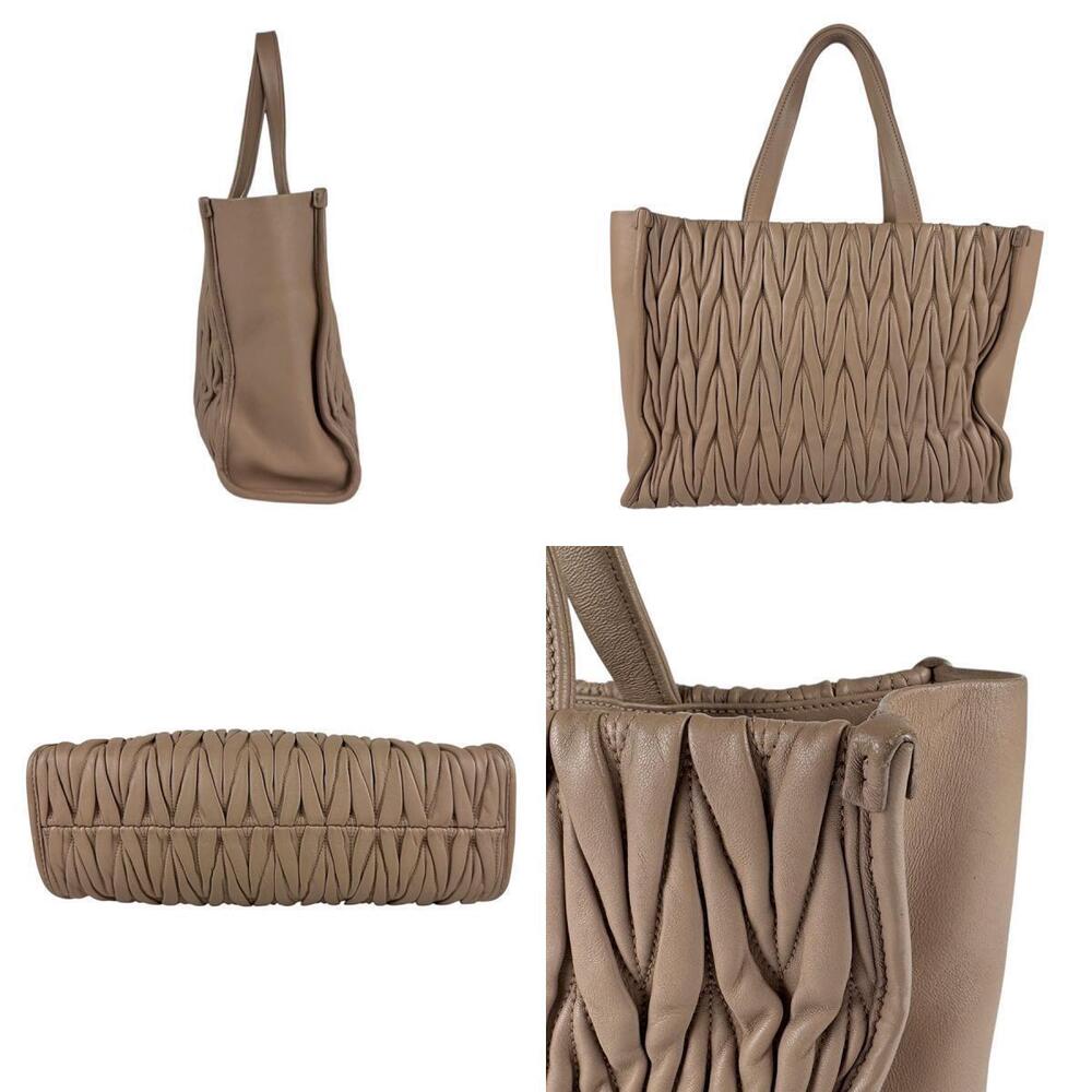 Miu Miu leather Matelasse bag beige shoulder handbag Tan